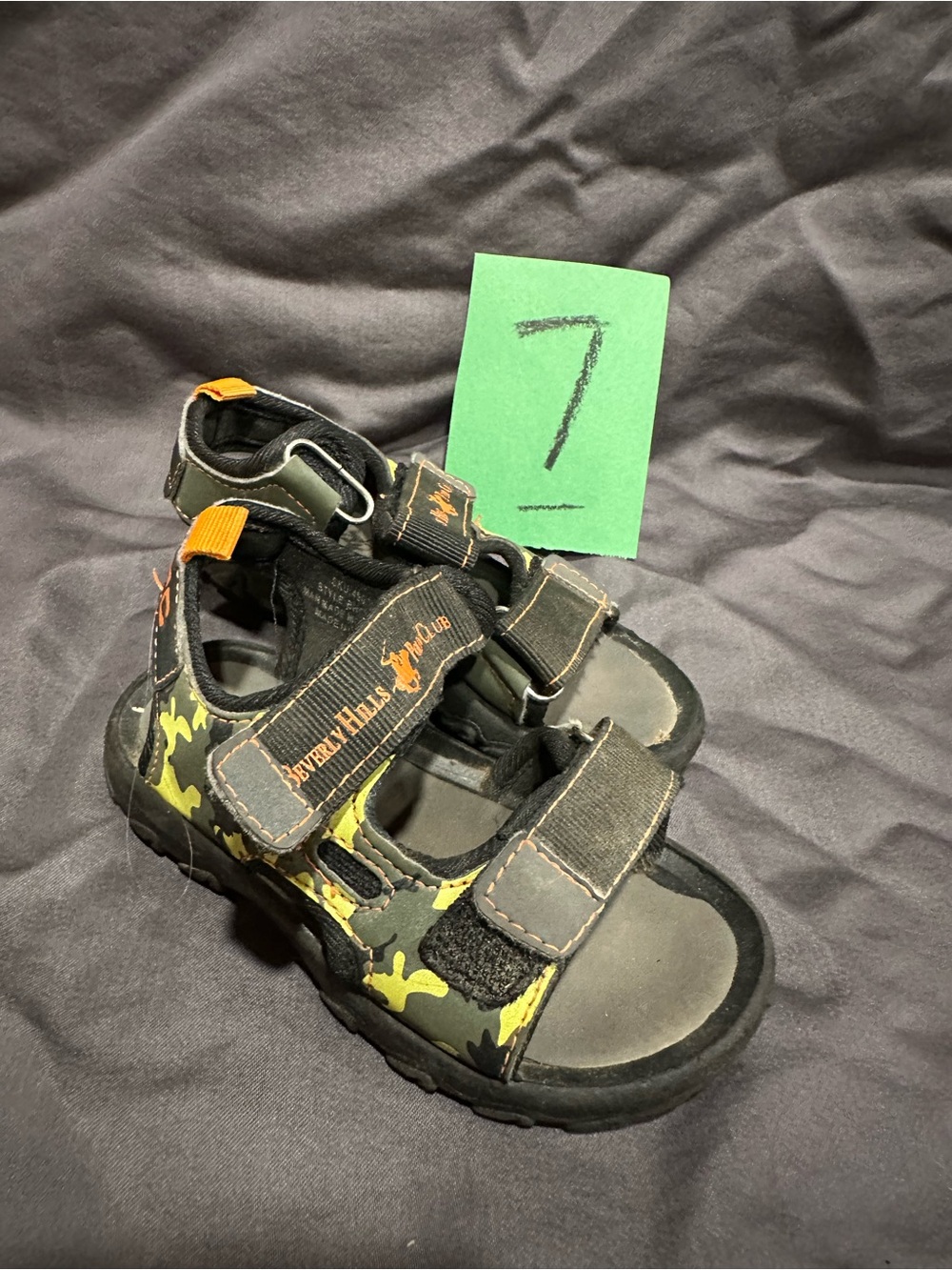 Kids Camouflage Sports Sandals - Black & Green